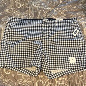 Old Navy Navy and White Gingham Bermuda Shorts